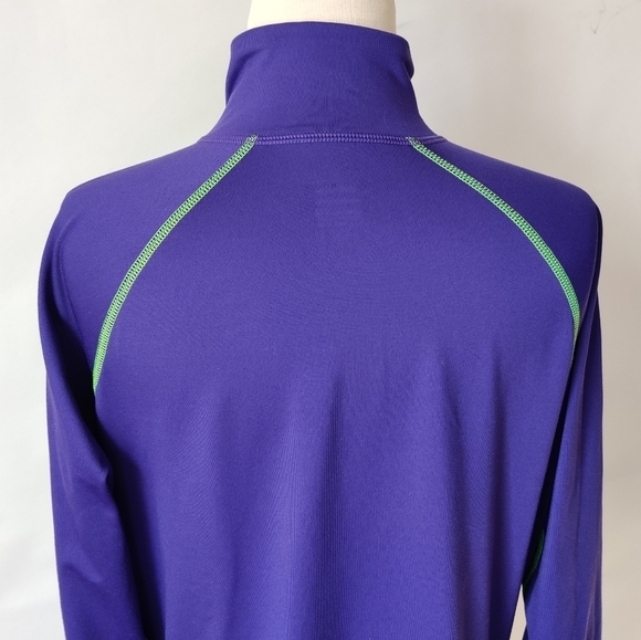 NIKE Pro Top XL Quarter Zip Long Sleeve Purple Green Athletic Pullover - Picture 5 of 12